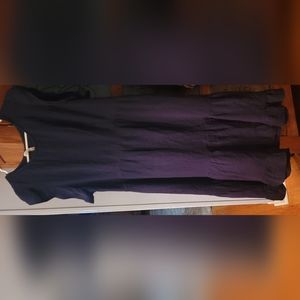 C&C California Tiered Ruffle Smocked Midi DressNavy Blue Gauzy Cotton Size xl